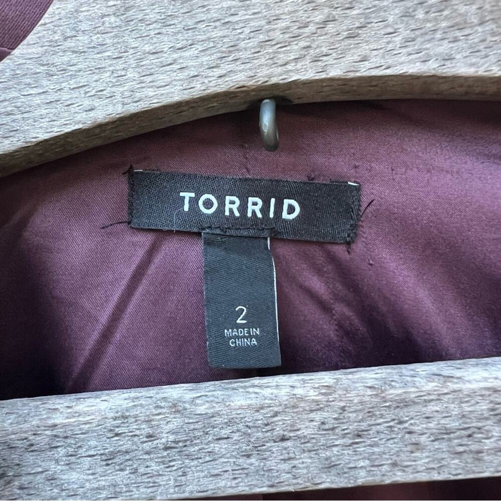 Torrid Drape Front Blazer Single Button Mauve Pur… - image 8